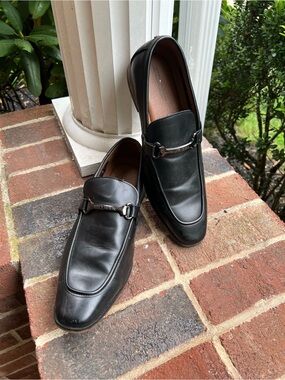Tommy Hilfiger Black Leather Bit Loafers